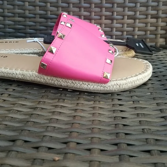 Torrid Hot Pink espadrille Slides Size 10 - Picture 7 of 8